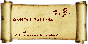 Apáti Zelinda névjegykártya